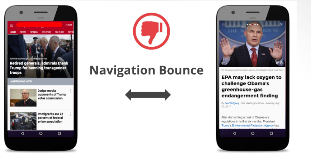 navigation bounces rates